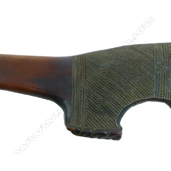 An early/mid-20thC Maori finely carved wood Wahaika