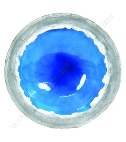 Len Castle blue alkaline Pool crater bowl Image 1++