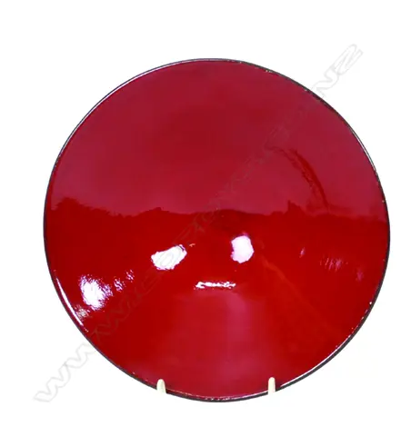 Len Castle red lava flared bowl Image 1++