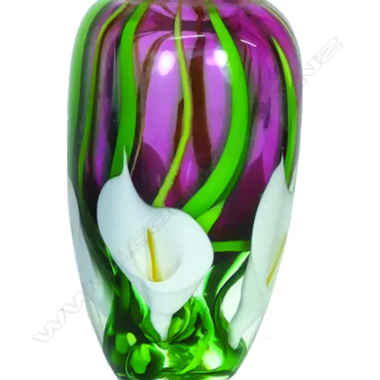 A Peter Raos glass lily vase