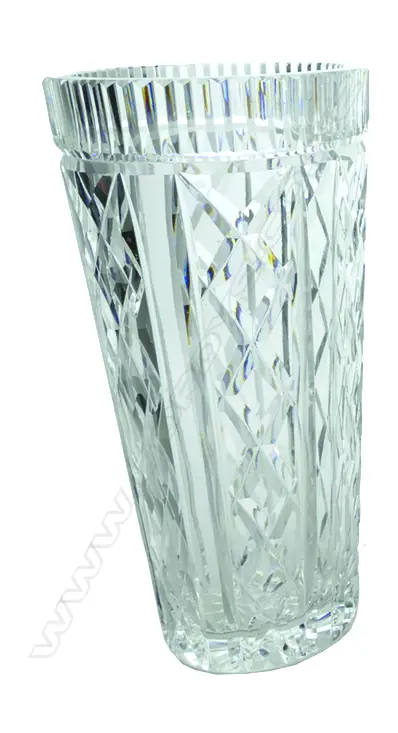 A Waterford crystal tall beaker form vase Image 1++