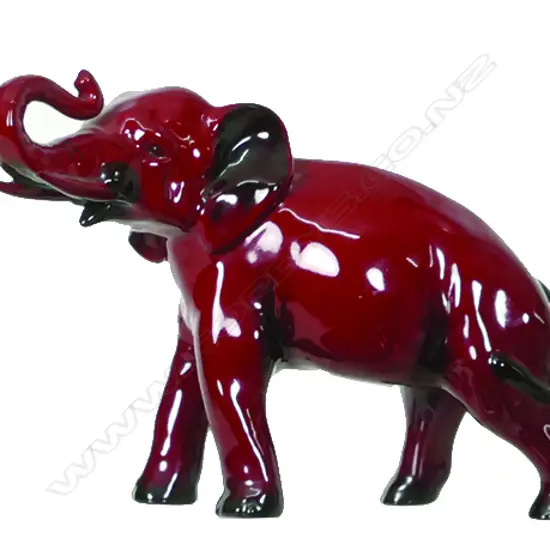 A Royal Doulton flambé elephant