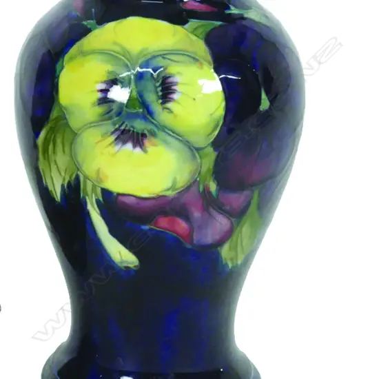 A Moorcroft baluster pansy decorated vase