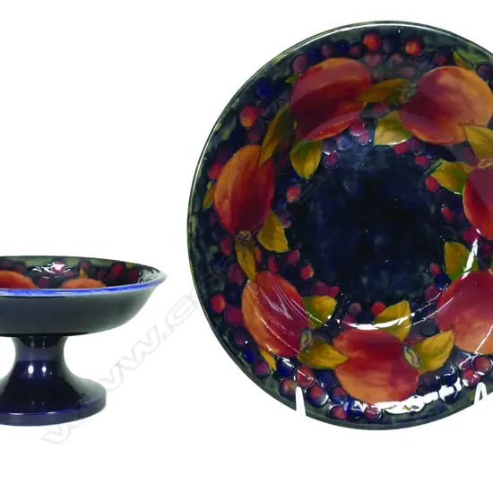 Two Moorcroft pomegranate patterned items