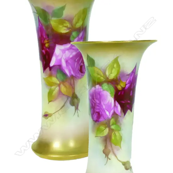 A pair of Royal Worcester trumpet vases