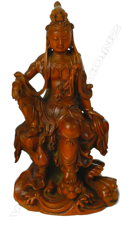 A carved boxwood statuette of Kuanyin Image 1++