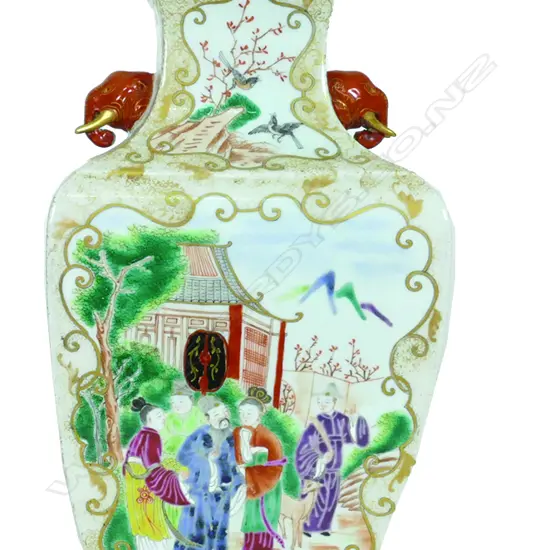 A Chinese porcelain vase of tapering square section