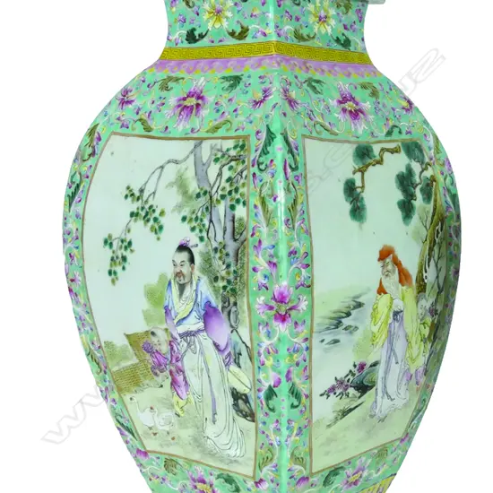 A large impressive Chinese famille rose baluster vase