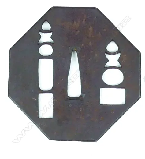 A large Edo period Japanese iron tsuba Image 1++