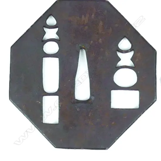 A large Edo period Japanese iron tsuba