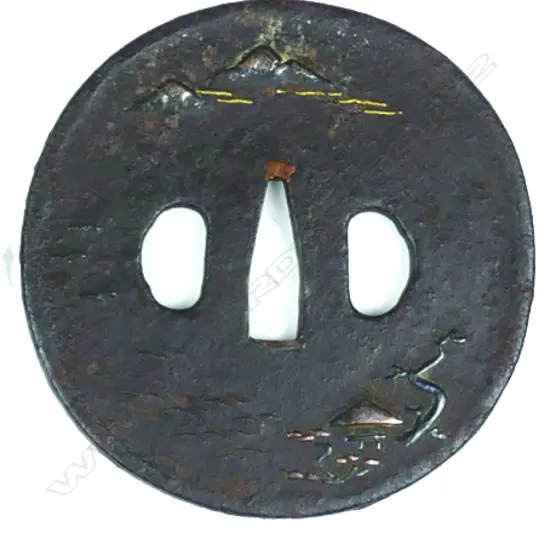 A 19thC Japanese steel tsuba