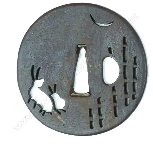 A 19thC Japanese steel tsuba Image 1++