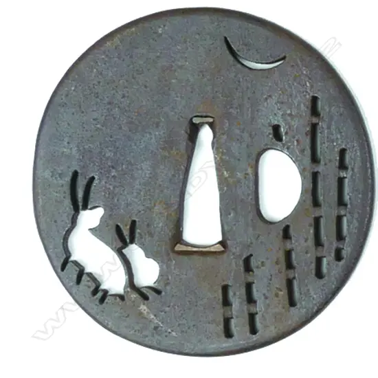 A 19thC Japanese steel tsuba