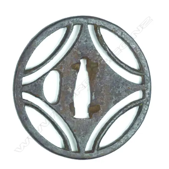 An iron plate tsuba