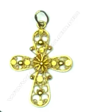 A 22ct gold canatile cross Image 1++