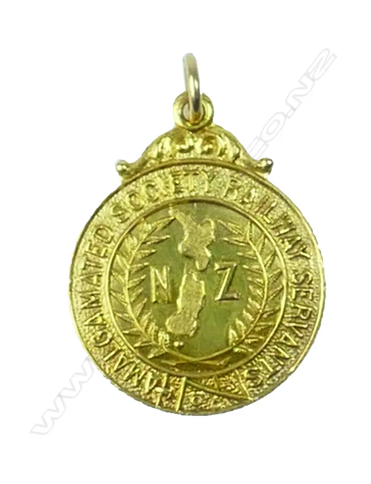 A mid-20thC N.Z. Railway Interest Presentation medallion Image 1++