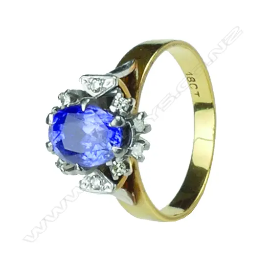 An 18ct gold sapphire and diamond ring