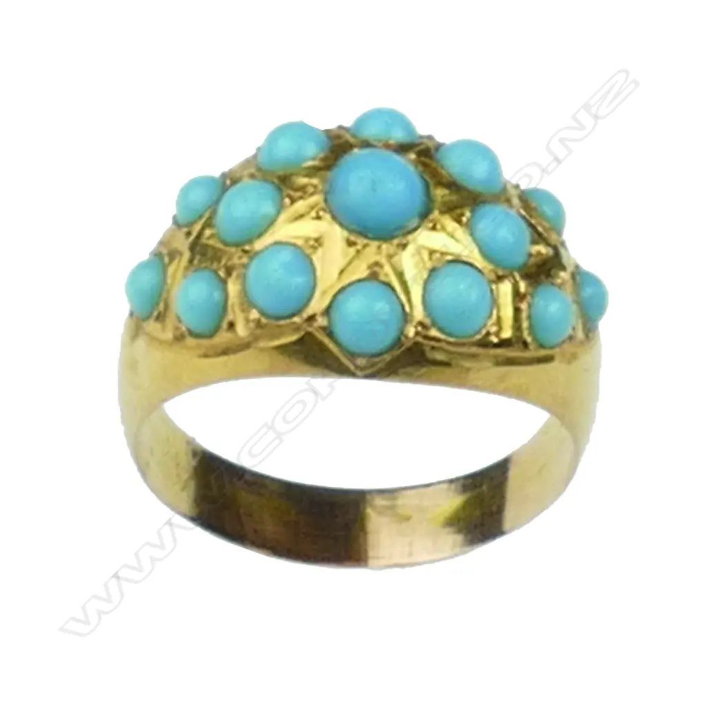 A Victorian 15ct gold and turquoise ring Image 1++
