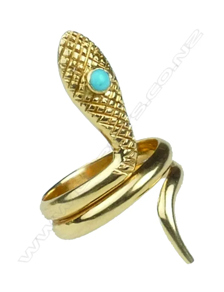 An 18ct gold snake ring Image 1++