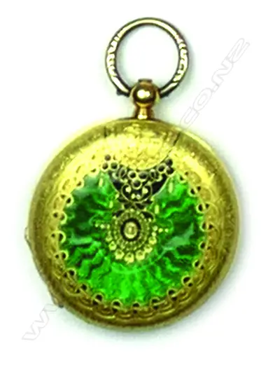 A late 19thC 18ct. yellow gold and enamelled lady's pocket watch Image 1++