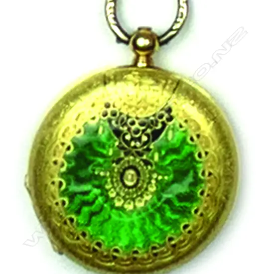 A late 19thC 18ct. yellow gold and enamelled lady's pocket watch