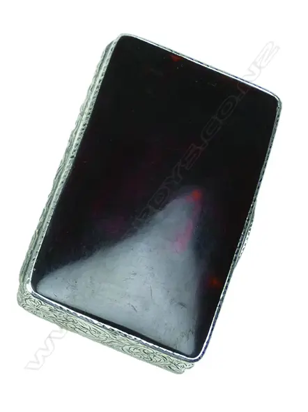 CONT. SILVER & TORTOISESHELL SNUFF BOX C.1900 Image 1++