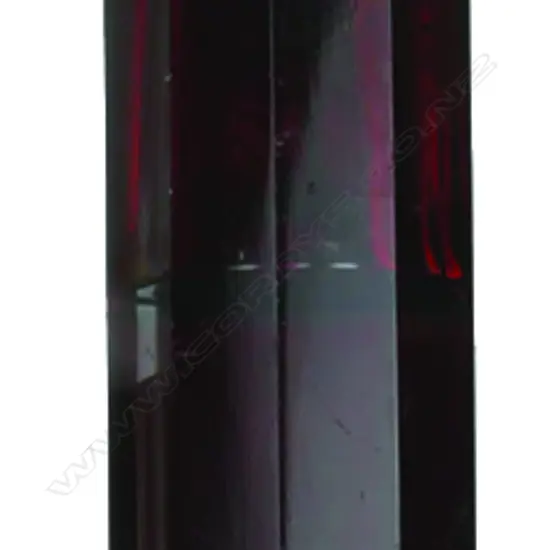 A Victorian gilded silver plate and ruby glass double-ended scent bottle