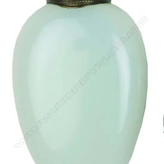 A Victorian silver gilt and milk glass perfume bottle