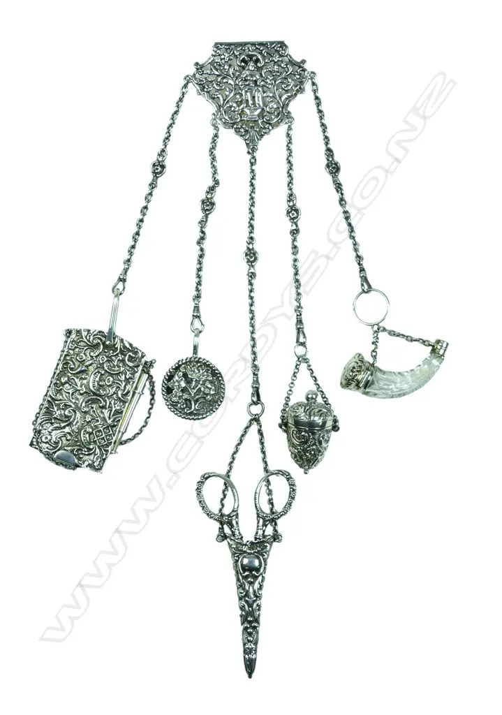 An Edwardian silver chatelaine Image 1++