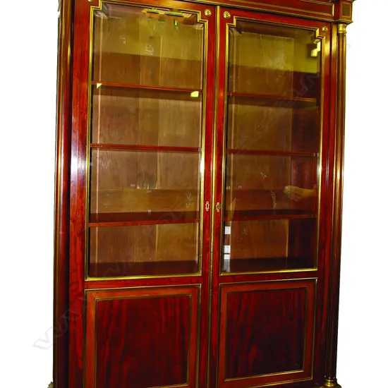 A superb 19thC French mahogany glazed bookcase