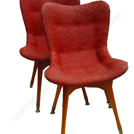 A pair of vintage Grant Featherston curved back chairs