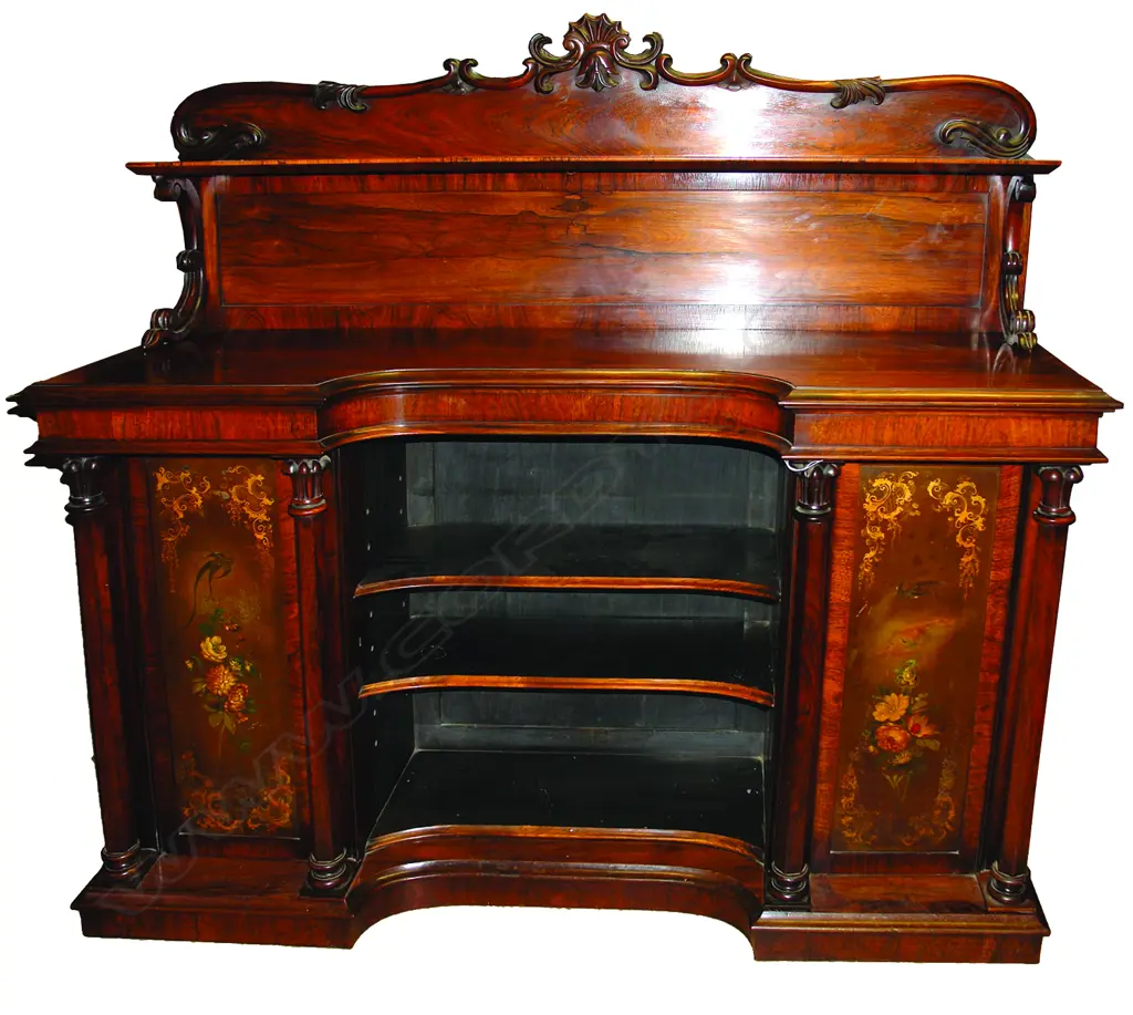 A fine quality William IV rosewood breakfront sideboard Image 1++