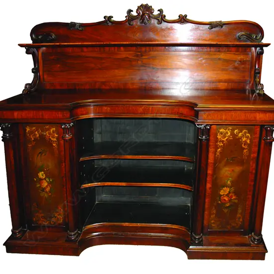 A fine quality William IV rosewood breakfront sideboard