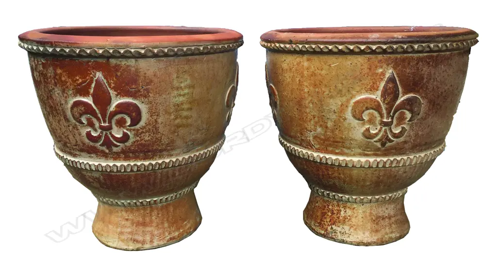 A pair of large pedestal based garden pots Image 1++