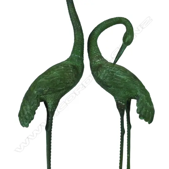 A pair of tall standing storks