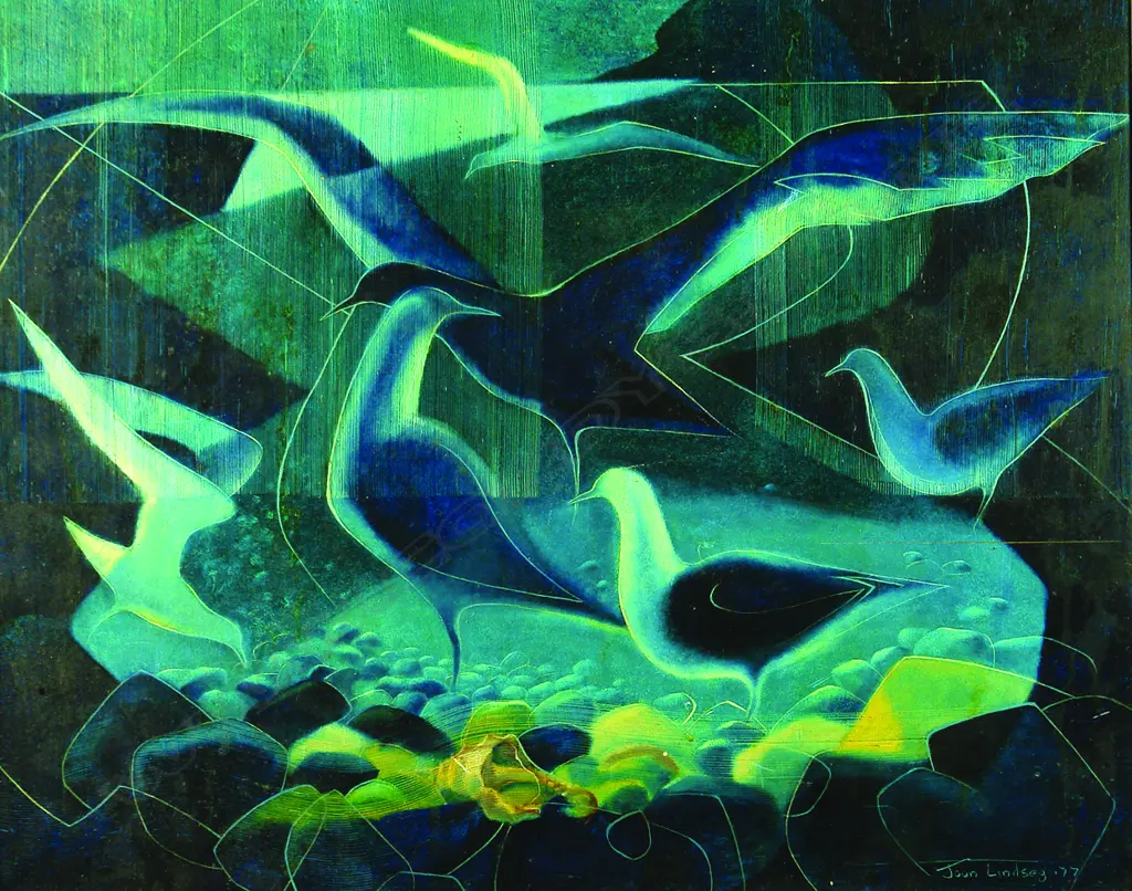 Joan Lindsay (Aust. 1896-1987) Seabirds Image 1++