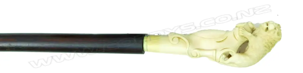 A superb 19thC ivory handled walking cane Image 1++