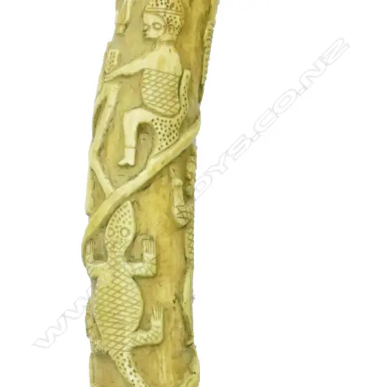 An African carved ivory tusk