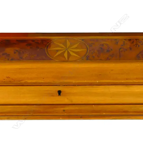 A N.Z. colonial native woods box of long narrow rectangular shape