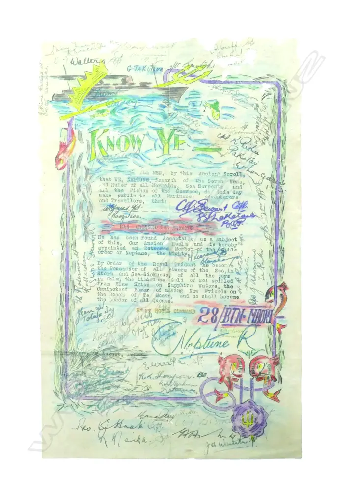 An original 28th Maori Battalion personally signed 'Ancient Scroll' Image 1++