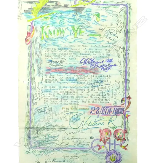 An original 28th Maori Battalion personally signed 'Ancient Scroll'