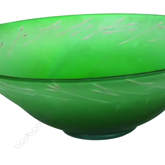 A Garry Nash green glass bowl