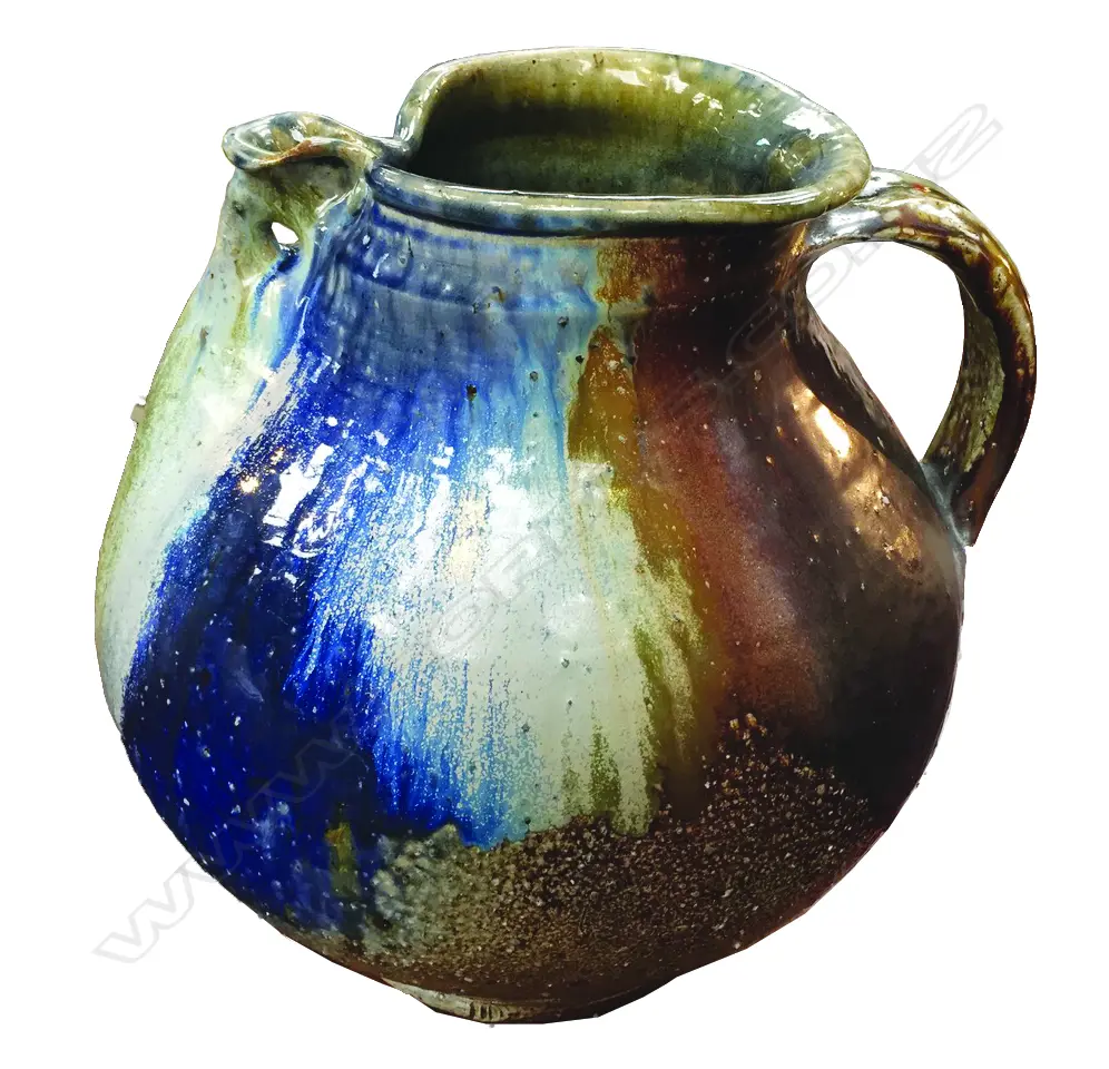 Ian Dalzell (Kotuku Pottery) salt glazed 'Fatso' jug Image 1++