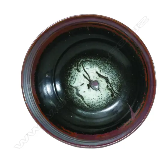 Len Castle large bowl with talc and tenmoku glaze