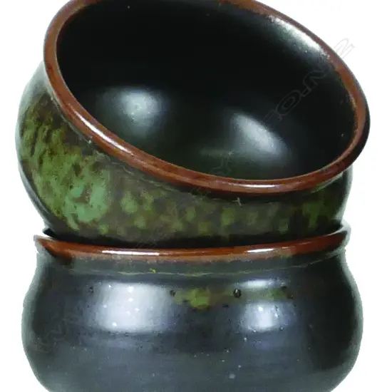 A pair of Len Castle stoneware bowls