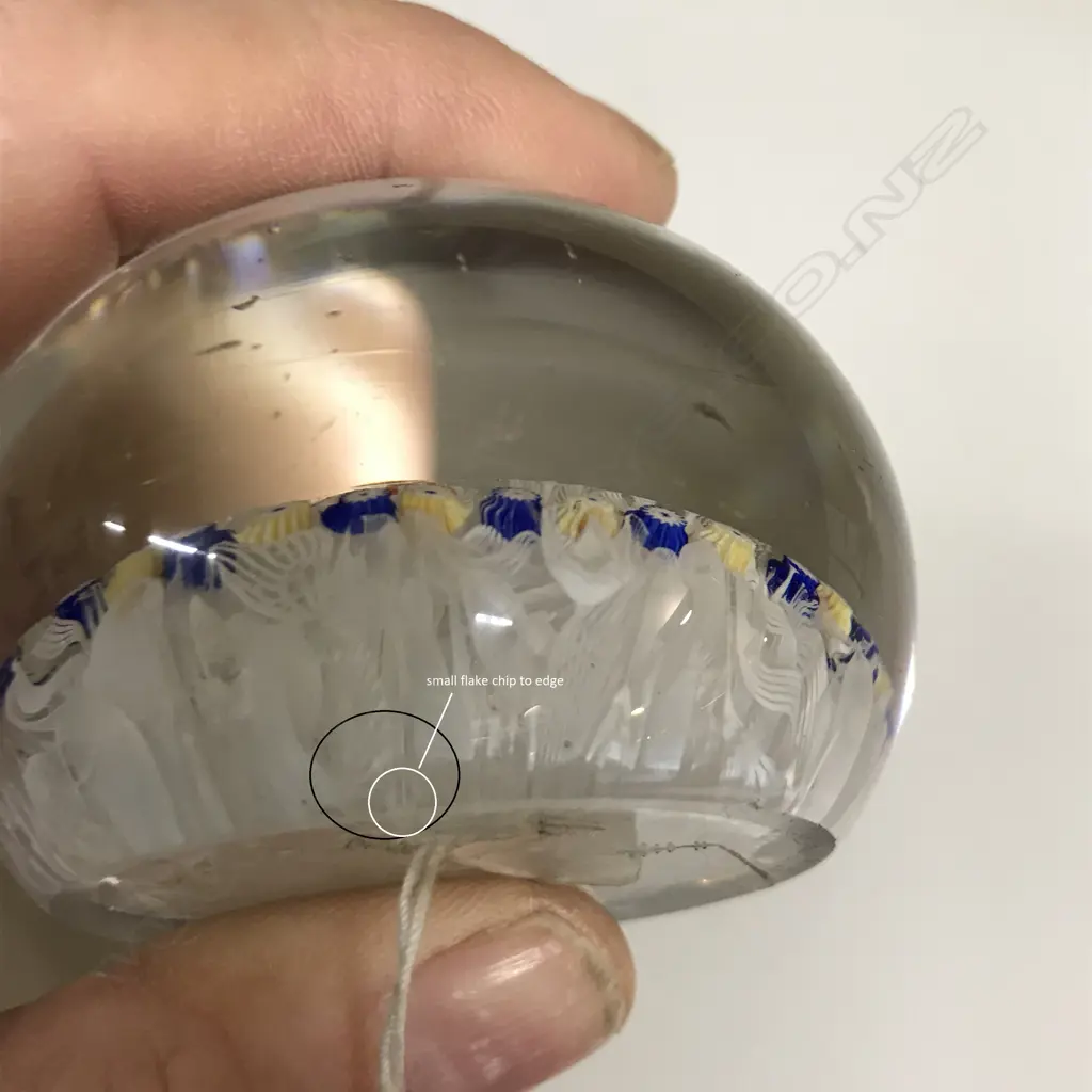 A 19thC attributed Clichy or Baccarat millefiori and latticino glass paperweight Image 1++