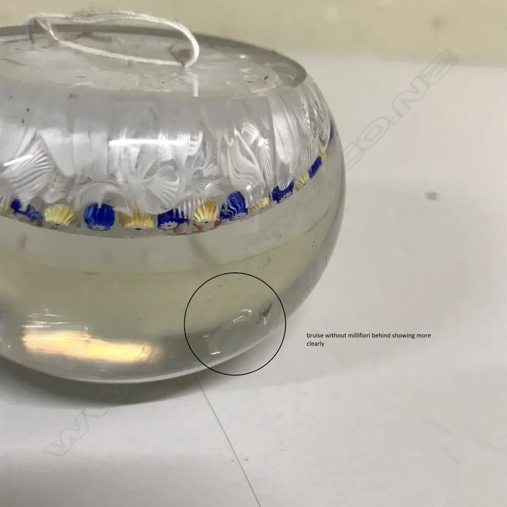 A 19thC attributed Clichy or Baccarat millefiori and latticino glass paperweight Image 1++