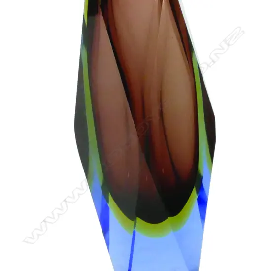 A vintage Murano glass facet walled vase