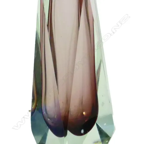 A Murano glass coffin walled vase