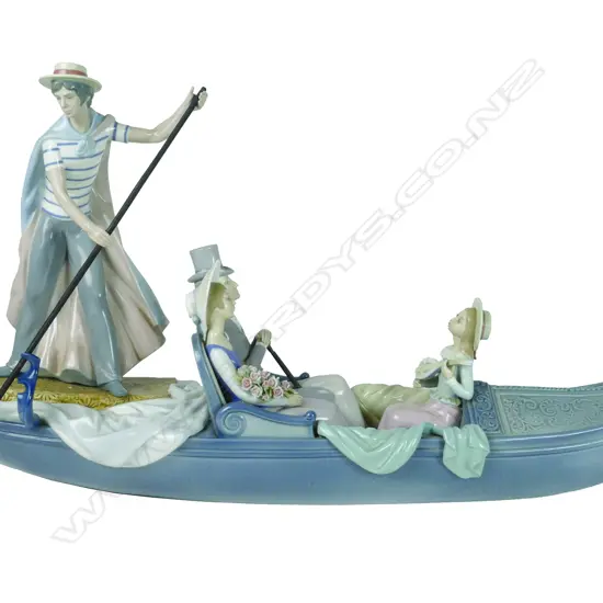 A large and impressive Lladro porcelain sculpture of a Venetian gondola